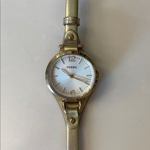 Fossil Women’s Georgia Gold Leather Watch